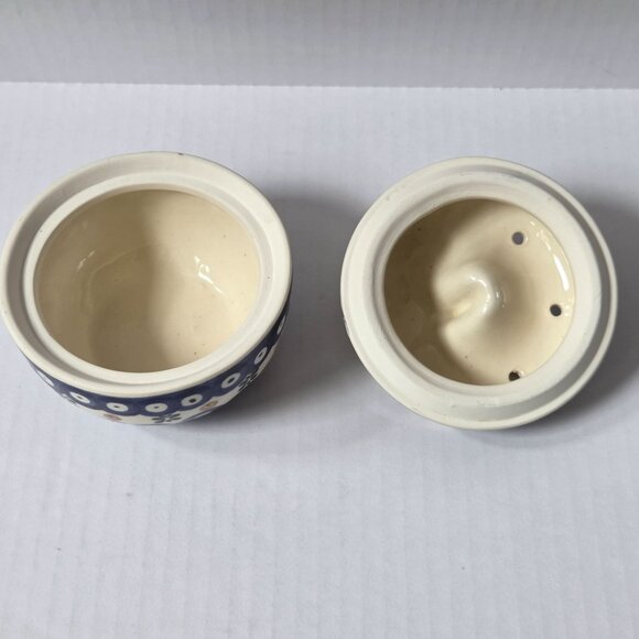 Boleslawiec Polish Pottery Peacock Blue Apple Baker Covered Dish Decor ONLY READ - Picture 7 of 11